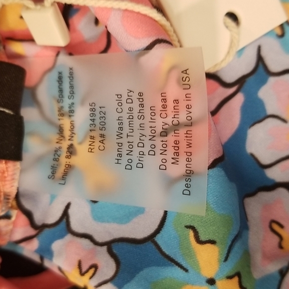 💕FOR LOVE AND LEMONS💕 Yasmin One-Piece Swimsuit ~ Blue Floral Print Small NWT - Picture 14 of 14